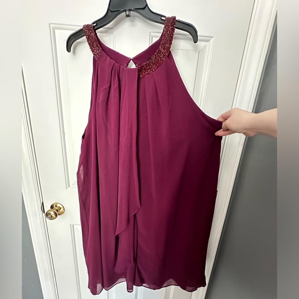 White House Black Market - Plus Beaded Collar Cocktail Dress